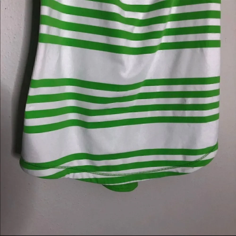 Lululemon Run: First Base Tank (super soft rulu!) green & white striped top